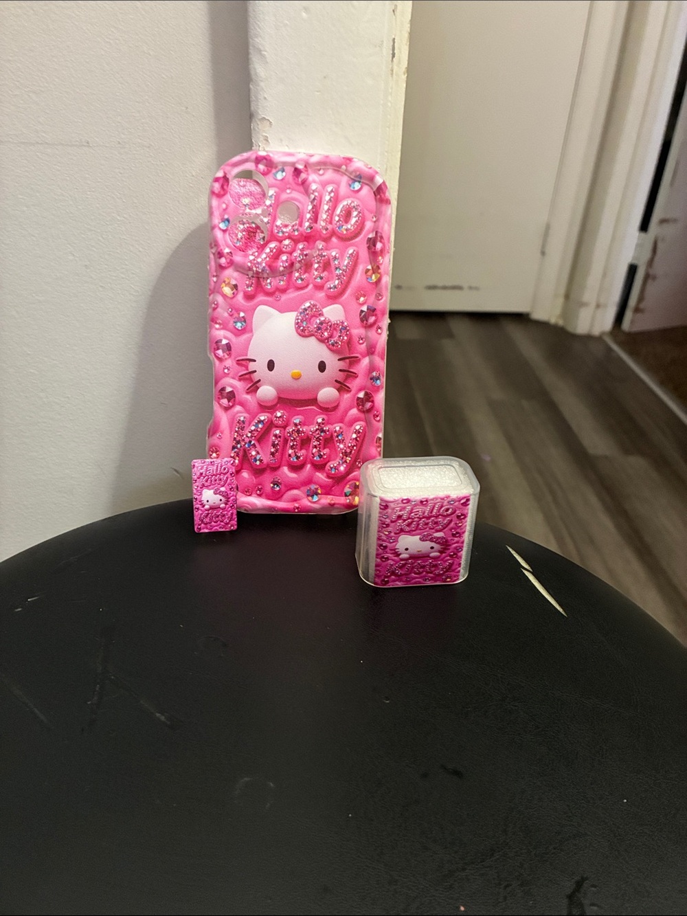 Hello Kitty Pink Rhinestone Phone Case with Matching Accessories